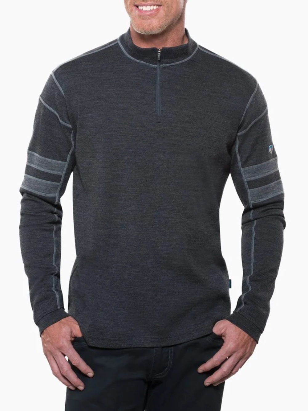 Kuhl 100% Merino Wool Grey Quarter Zip— Men’s Medium